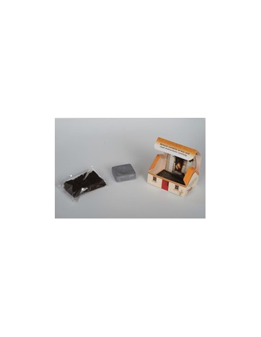 Caja-casa de incienso de turba + quemador