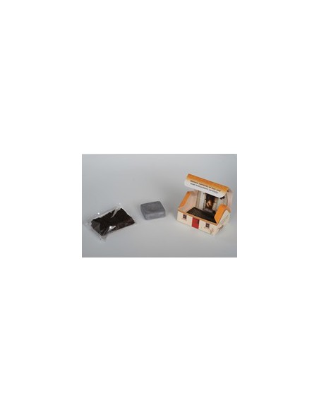 Caja-casa de incienso de turba + quemador