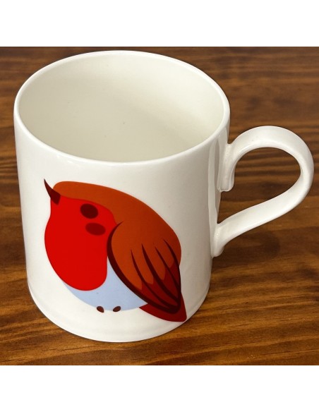 TAZA PORCELANA PETIRROJO GRANDE