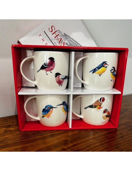 CAJA CUATRO TAZAS DE PÁJAROS