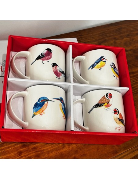 BOX FOUR CUPS OF BIRDS
