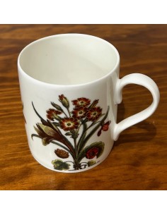 TAZA PORCELANA FLORES NARANJAS 2