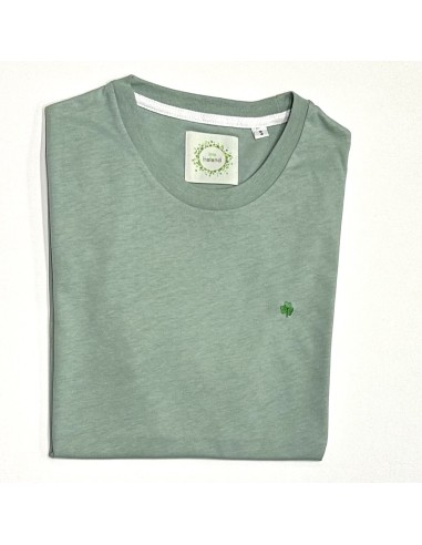 CAMISETA VERDE GRANITO CON TREBOL BORDADO