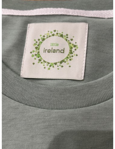 GRANITE GREEN T-SHIRT WITH EMBROIDERED TREBOL
