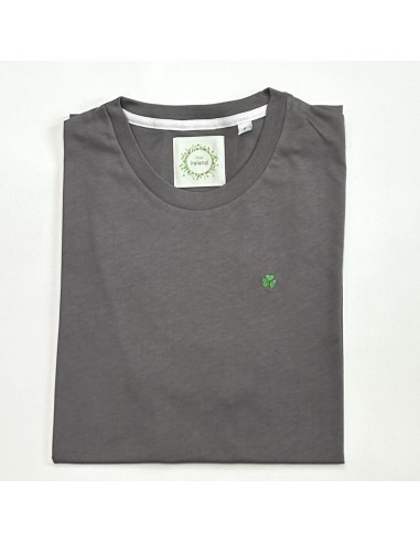GREY T-SHIRT WITH EMBROIDERED TREBOL