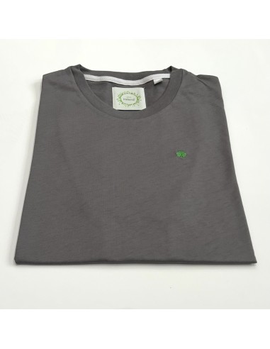 GREY T-SHIRT WITH EMBROIDERED TREBOL