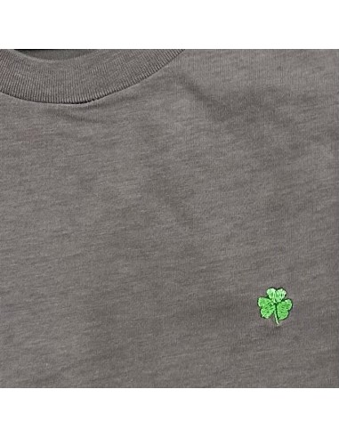 GREY T-SHIRT WITH EMBROIDERED TREBOL