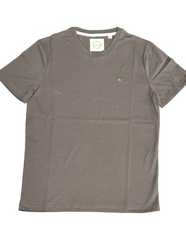 GREY T-SHIRT WITH EMBROIDERED TREBOL