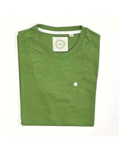 GREEN T-SHIRT WITH EMBROIDERED TREBOL
