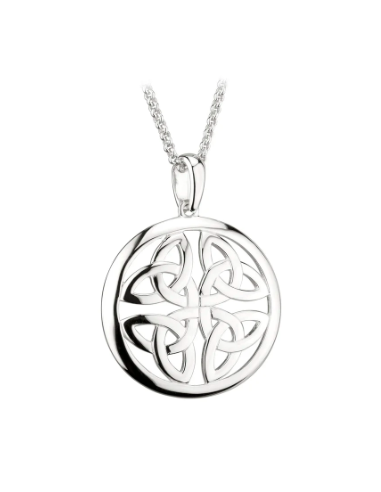 Pendant 4 Silver Celtic Triquettes with 45 cms...