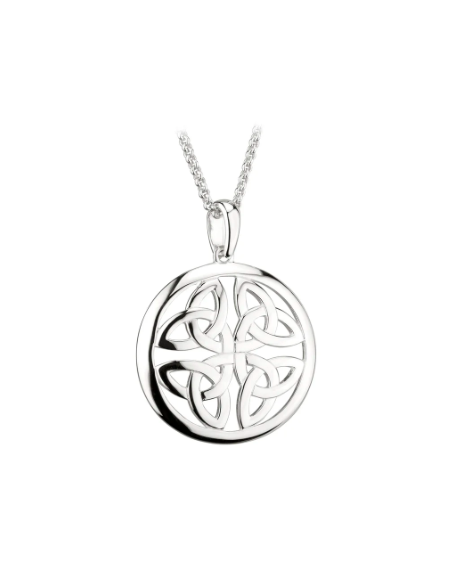 Pendant 4 Silver Celtic Triquettes with 45 cms chain.