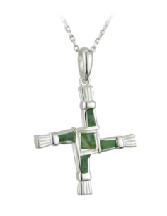 St. Bridget's Cross pendant with Connemara marble