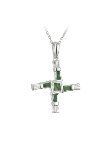 St. Bridget's Cross pendant with Connemara marble