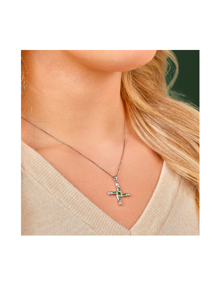 St. Bridget's Cross pendant with Connemara marble