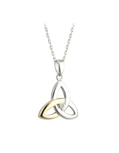 GOLD AND SILVER TRIQUETTE PENDANT WITH SHINY