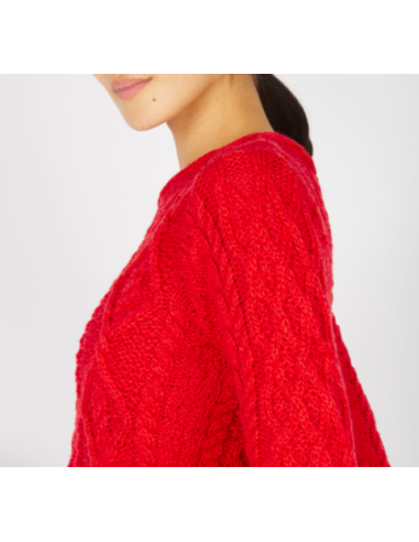 Jersey Aran Mujer cuello trenzado