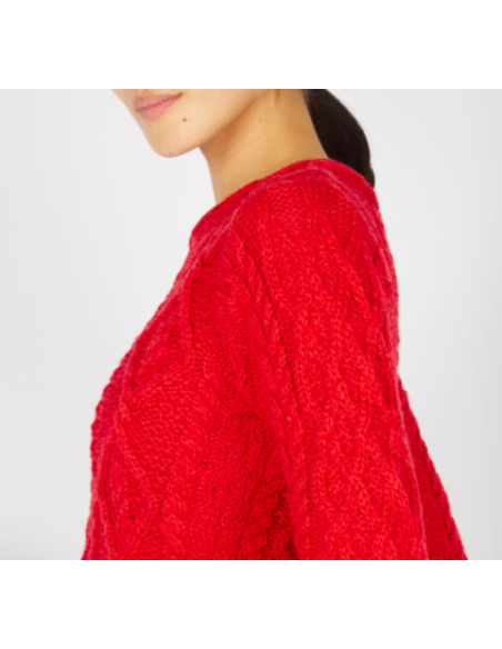 Jersey Aran Mujer cuello trenzado