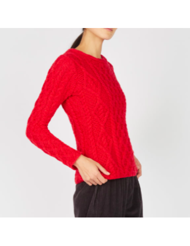 Jersey Aran Mujer cuello trenzado