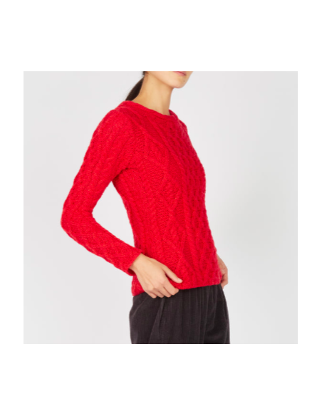 Jersey Aran Mujer cuello trenzado