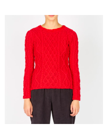 Jersey Aran Mujer cuello trenzado