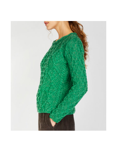 Jersey Aran Mujer cuello trenzado