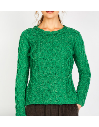 Jersey Aran Mujer cuello trenzado