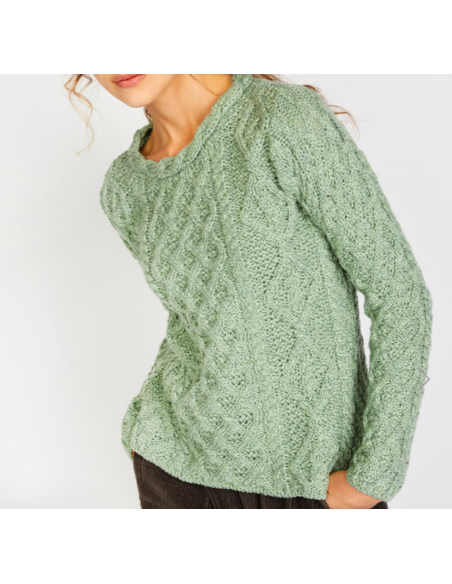 Jersey Aran Mujer cuello trenzado