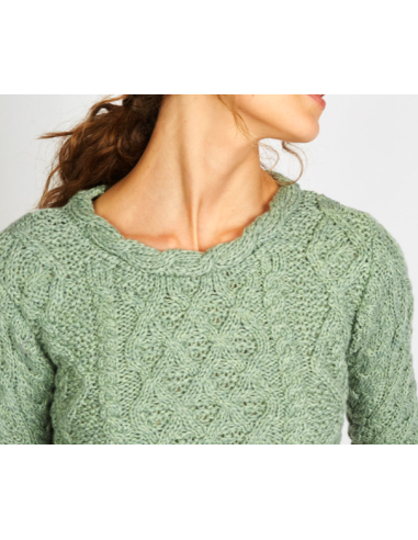Jersey Aran Mujer cuello trenzado