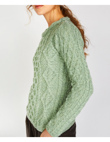 Jersey Aran Mujer cuello trenzado