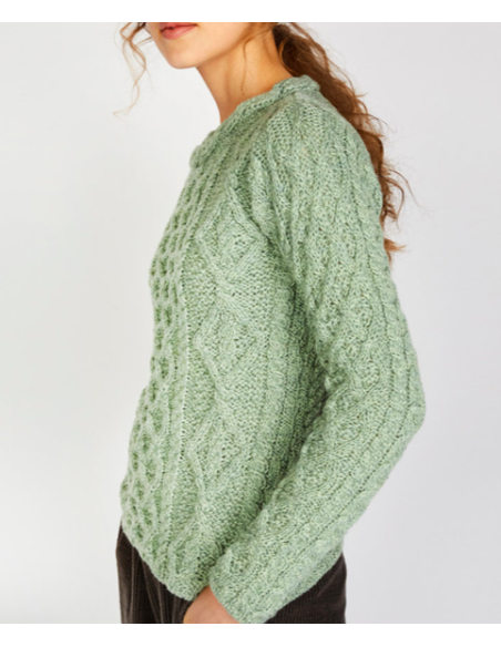 Jersey Aran Mujer cuello trenzado