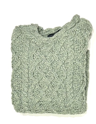 Jersey Aran Mujer cuello trenzado