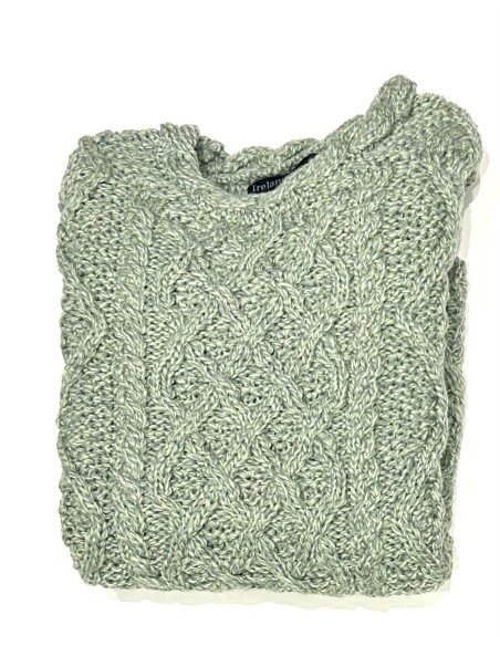Jersey Aran Mujer cuello trenzado