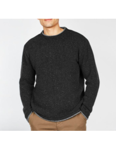 Dark grey heather sweater 95% wool and 5% cashemere