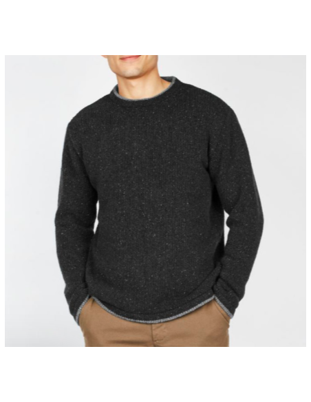 Dark grey heather sweater 95% wool and 5% cashemere