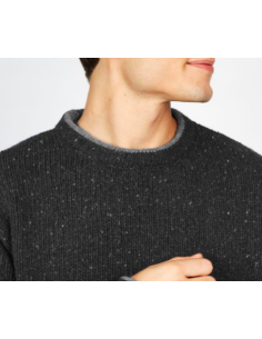 Jersey jaspeado gris oscuro 95% lana y 5% cashemere 2