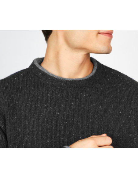 Dark grey heather sweater 95% wool and 5% cashemere