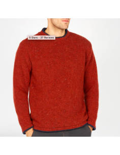 Jersey jaspeado sangría 95% lana y 5% cashemere
