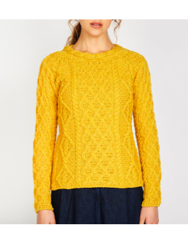 Jersey Aran Mujer cuello trenzado