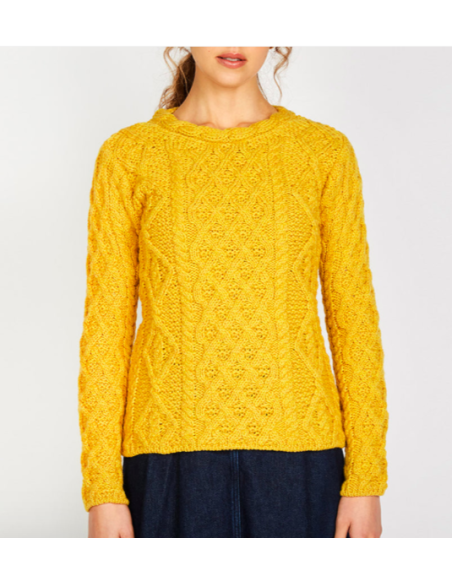 Jersey Aran Mujer cuello trenzado