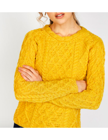 Jersey Aran Mujer cuello trenzado