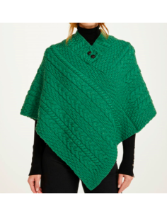 Grass Green wool poncho 2
