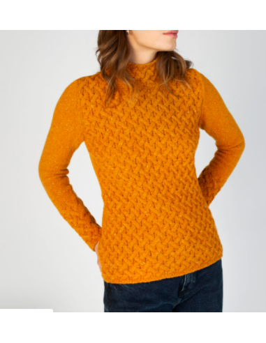 Braided sweater with chimney collar