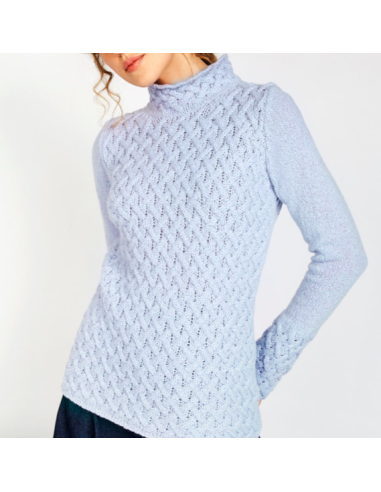 Jersey trenzado con cuello chimenea