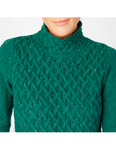 Braided sweater with chimney collar