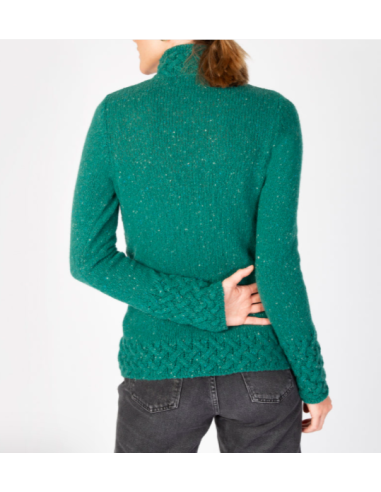 Braided sweater with chimney collar
