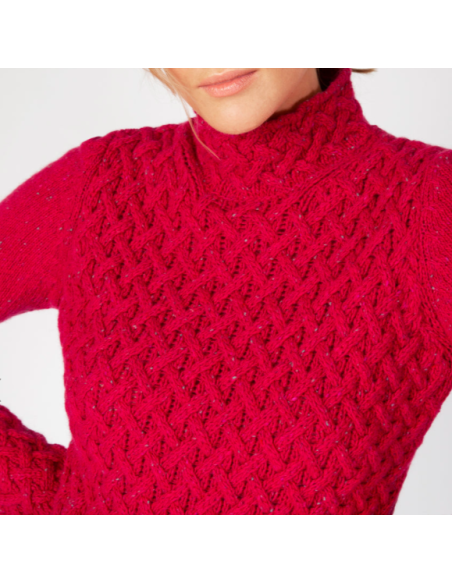 Jersey trenzado con cuello chimenea