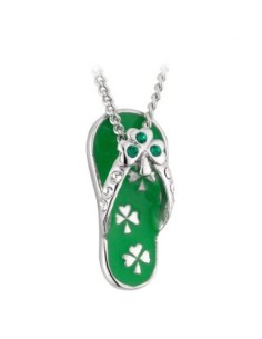 Rhodium "Cloverleaf flip-flop" pendant Celtic Pendant