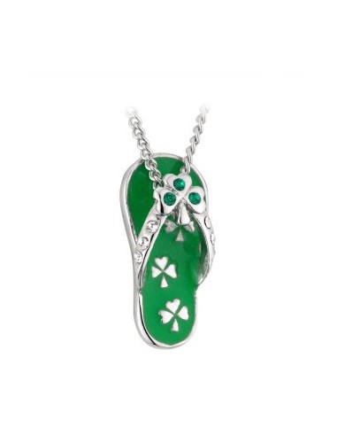 Rhodium "Cloverleaf flip-flop" pendant Celtic Pendant