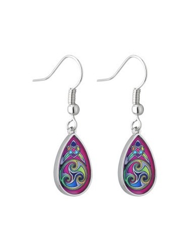 Multicolored rhodium earrings