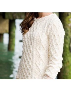 Aran Women's braided collar sweater